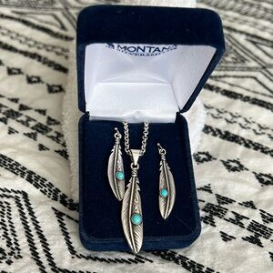 Montana Silver smiths solo flight necklace and earrings set.